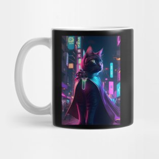 Superhero Cyberpunk Cat Mug